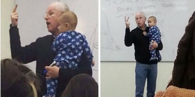 Όταν το μωρό μιας φοιτήτριας άρχισε να κλαίει στην τάξη, ο καθηγητής της το πήρε αγκαλιά και